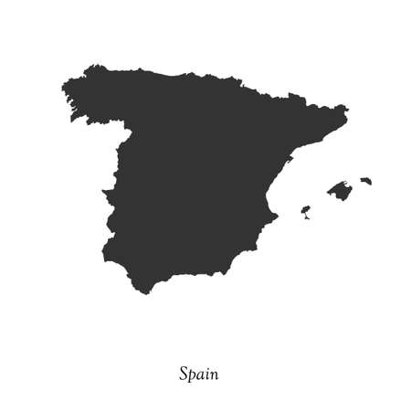 Black map of Spain for your designのイラスト素材