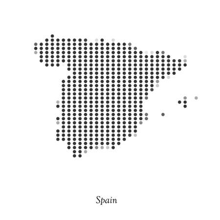 Dotted map of Spain  for your design, concept Illustration.のイラスト素材