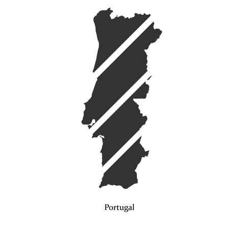Black map of Portugal Illustration.のイラスト素材