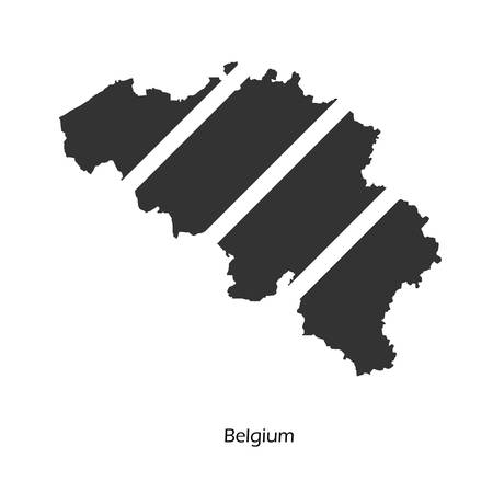 Black map of Belgium Illustration.のイラスト素材