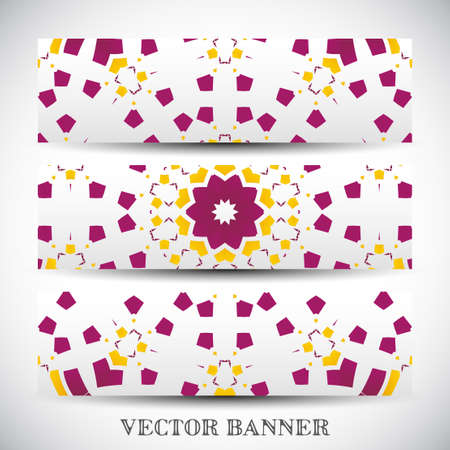 Set of abstract vector banners, colorful art Illustrationのイラスト素材