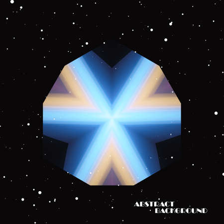 Glowing neon abstract object, art Illustrationのイラスト素材