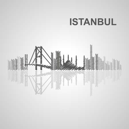 Istanbul skyline  for your design, concept Illustration.のイラスト素材