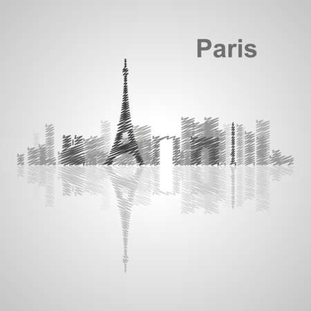 Paris skyline  for your design, concept Illustration.のイラスト素材