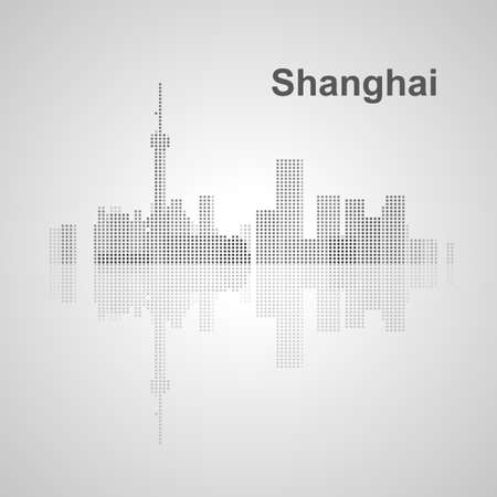 Shanghai skyline  for your design, concept Illustration.のイラスト素材