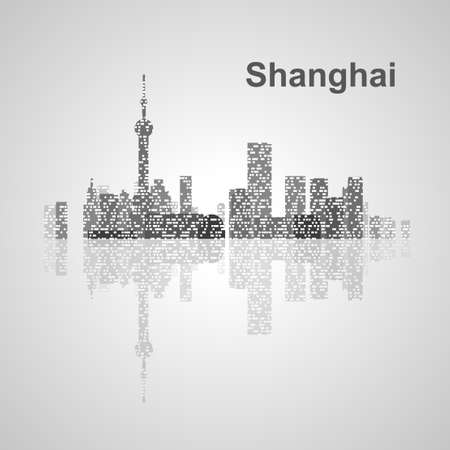 Shanghai skyline  for your design, concept Illustration.のイラスト素材