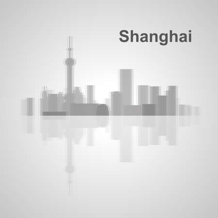 Shanghai skyline  for your design, concept Illustration.のイラスト素材