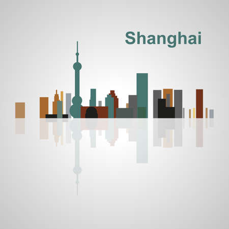 Shanghai skyline for your design, concept Illustration.のイラスト素材