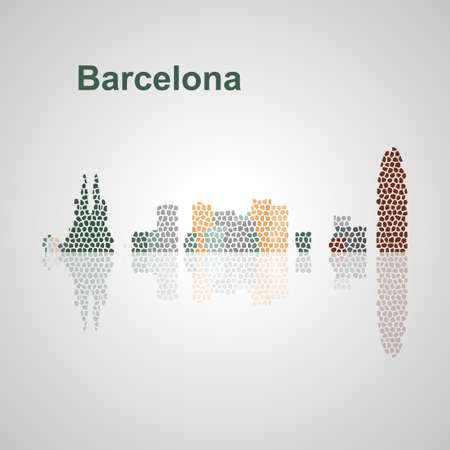 Barcelona skyline for your design, concept Illustration.のイラスト素材