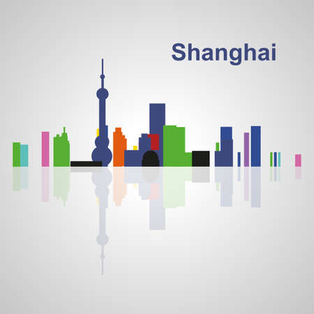 Shanghai skyline for your design, concept Illustration.のイラスト素材