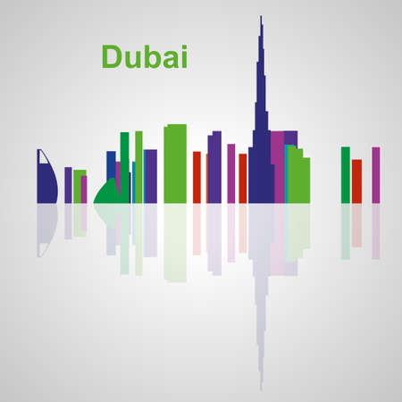Dubai skyline for your design, concept Illustration.のイラスト素材
