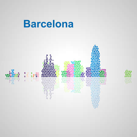 Barcelona skyline for your design, concept Illustration.のイラスト素材