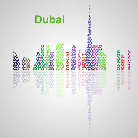 Dubai skyline for your design, concept Illustration.のイラスト素材