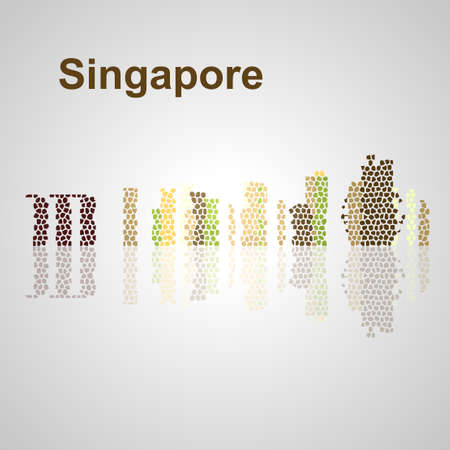 Singapore skyline for your design, concept Illustration.のイラスト素材