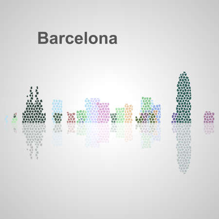 Barcelona skyline for your design, concept Illustration.のイラスト素材