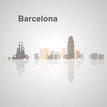 Barcelona skyline for your design, concept Illustration.のイラスト素材