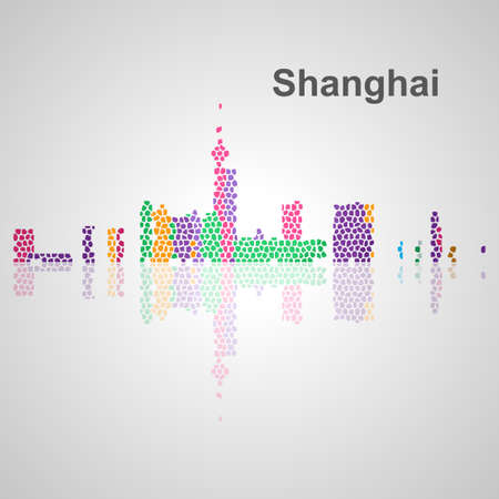 Shanghai skyline for your design, concept Illustration.のイラスト素材