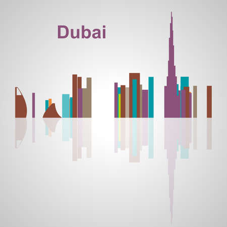 Dubai skyline for your design, concept Illustration.のイラスト素材