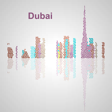 Dubai skyline for your design, concept Illustration.のイラスト素材