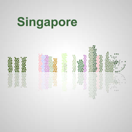 Singapore skyline for your design, concept Illustration.のイラスト素材