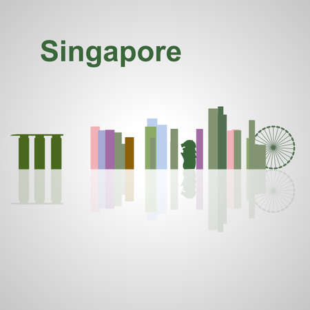 Singapore skyline for your design, concept Illustration.のイラスト素材