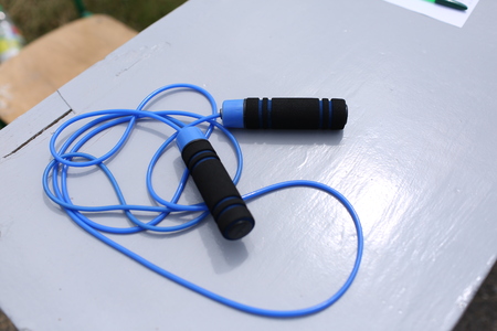 blue skipping rope