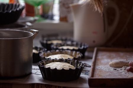 forms with the doughの写真素材