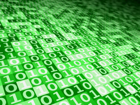 Data Background, 1 and 0, binary digital mood, greenの写真素材