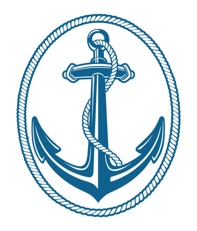 blue anchore ropeのイラスト素材