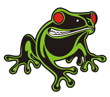 frog green red eyeのイラスト素材