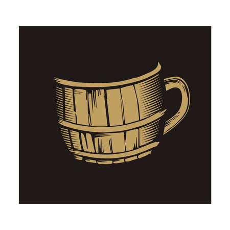 abstract vector design barrel shaping cupsのイラスト素材