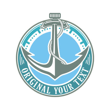 vintage design vector anchor forming half clock