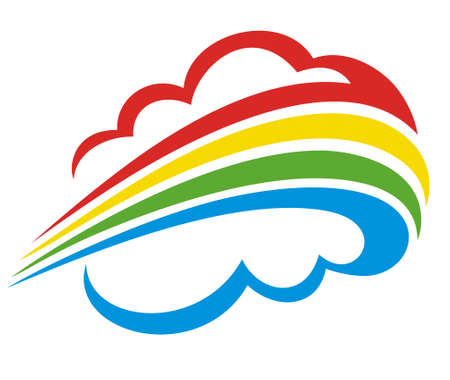 abstract design rainbow cloudsのイラスト素材