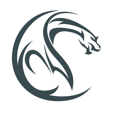 vector design abstract dragon semicircleのイラスト素材