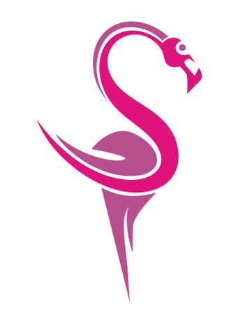 vector design flamingo abstractのイラスト素材