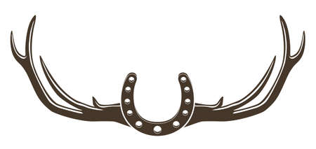 design vector horn and horseshoesのイラスト素材