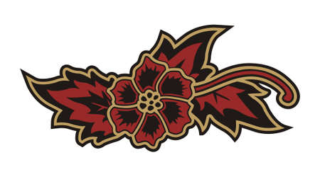 LEAF RED BATIK INDONESIANのイラスト素材