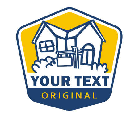 house cartoon emblemのイラスト素材