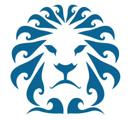Lion head hair waves design vectorのイラスト素材