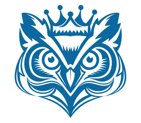 Owl head King design vectorのイラスト素材