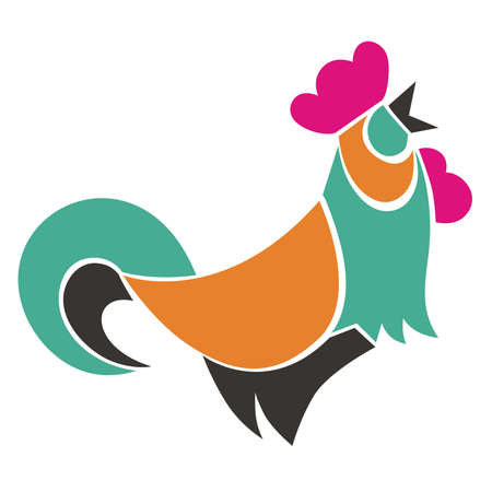 rooster abstract colorsのイラスト素材