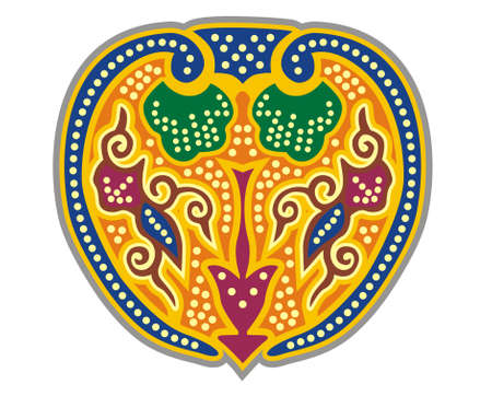 PLANT YELLOW BATIK INDONESIANのイラスト素材