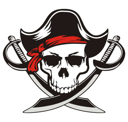 skull pirate swordのイラスト素材