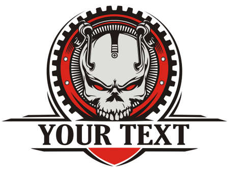 steampunk skull shieldのイラスト素材