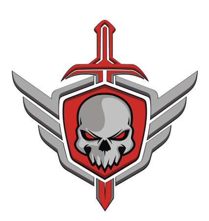 skull wing swordのイラスト素材