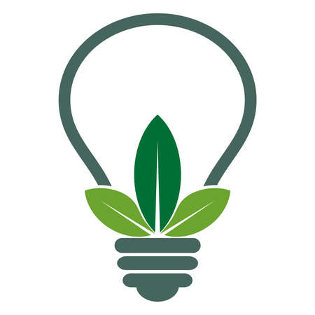 Three leaf light bulbのイラスト素材