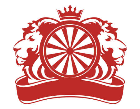 two head lion vintageのイラスト素材