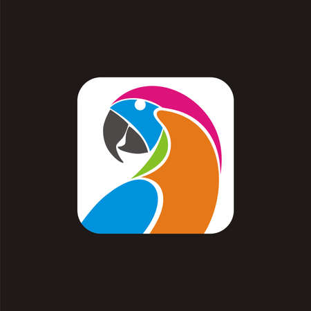 Parrots rectangularのイラスト素材