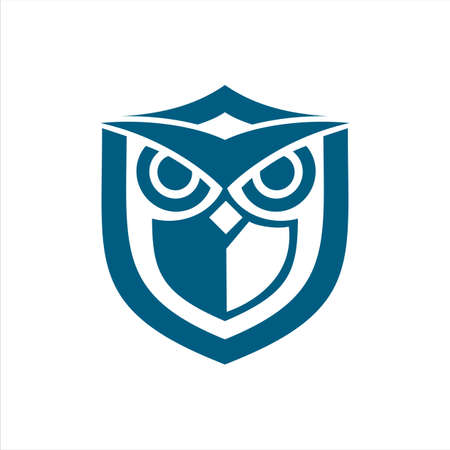 owl shield blueのイラスト素材