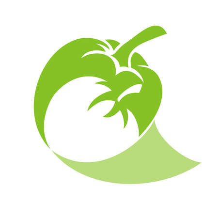 Green pepper and tomatoのイラスト素材